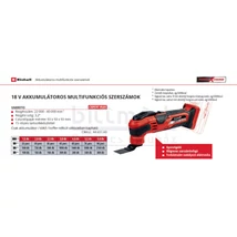 Einhell TE-MG 18 Li Solo VARRITO PXC akkus multicsiszoló részletekkel Einhell TE-MG 18 Li Solo VARRITO PXC akkus multicsiszoló részletekkel