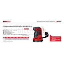 Einhell TE-RS 18 Li Solo Excentercsiszoló részletekkel Einhell TE-RS 18 Li Solo Excentercsiszoló részletekkel