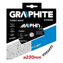 GYÉMÁNTVÁGÓ GRAPHITE  57H638 230MM TURBO HŰTŐB.