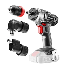 GRAPHITE Akkus fúró csavarozó, Energy+ 18V, 3 levehető tokmánnyal 10 mm, egyenes, sarok, perem. Akku nélkül! (58G022-AD)