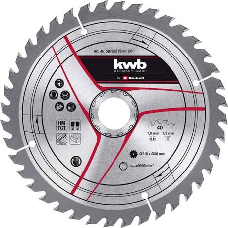Einhell-Fűrészlap-210x30x1,8-40-fogas-körfűrész-tartozék-(49587852)