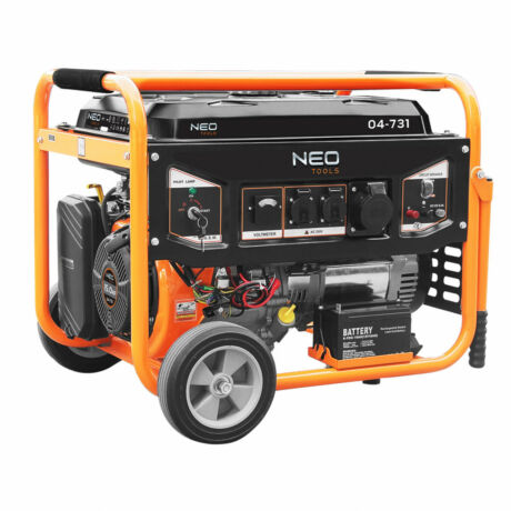 NEO Áramfejlesztő, generátor, 6-6.5KW, 4 ütemű benzinmotorral (04-731)